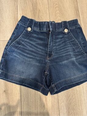 White House Black Market Dark Indigo High-Waist Denim Shorts